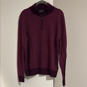 Brooks Brothers Men's Zip-Neck Sweater in Wine